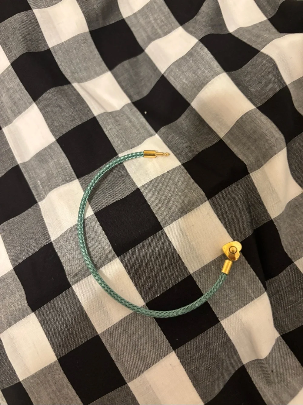 Gold Heart-Clasp Teal Braided Bracelet - Women Jewelry
